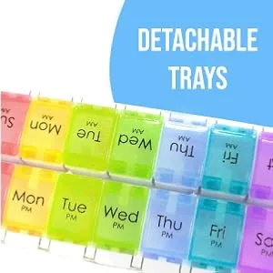 Renoir Weekly 7-Day AM/PM Push Button Pill Organizer Planner- Arthritis Friendly - Renoir Weekly 7-Day AM/PM Push Button Pill Organizer Planner- Arthritis Friendly