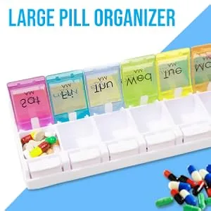 Renoir Weekly 7-Day AM/PM Push Button Pill Organizer Planner- Arthritis Friendly - Renoir Weekly 7-Day AM/PM Push Button Pill Organizer Planner- Arthritis Friendly