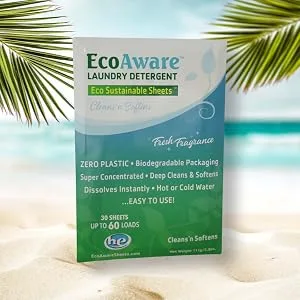 Deep Clean Laundry Detergents 30 Sheets and upto 60 Loads. Ecofriendly liquid free and compact laundry detergent. (Fresh Fragrance) - Fresh Fragrance