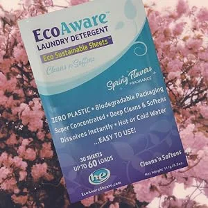 Deep Clean Laundry Detergents 30 Sheets and upto 60 Loads. Ecofriendly liquid free and compact laundry detergent. (Fresh Fragrance) - Spring Flowers
