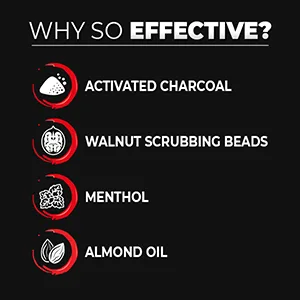 Beardo Activated Charcoal Anti-Pollution Face Scrub for Deep Pore Cleaning 100 gm | Removes Dirt & Impurities | Suitable for Acne Prone Skin | For Men - Activated Charcoal Face Scrub