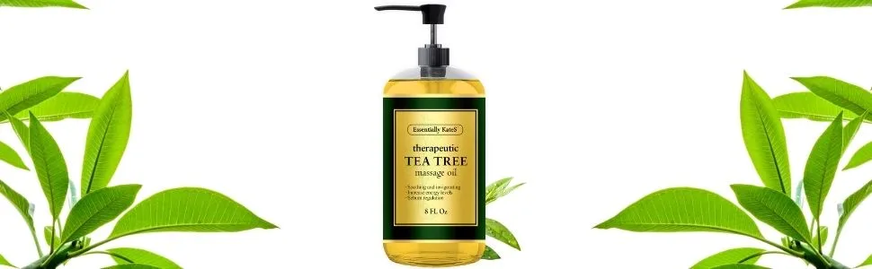 Tea Tree Massage Oil 8 Fl Oz - Invigorating and Energizing Your Body and Mind - Soothes Sore Muscles and Tired Joints Helps Regulate Sebum and Fights Back Acnes - Tea Tree Massage Oil