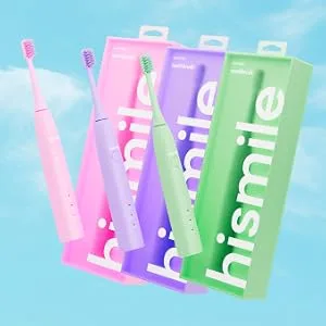 HISMILE Electric Toothbrush 3 Brushing Modes Smart Timer Rechargeable Soft-Tapered Bristles Mode Memory (Purple) - Fun Colours