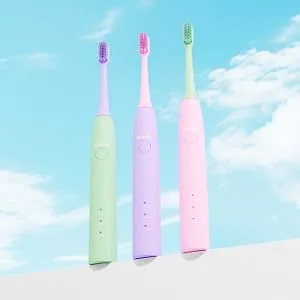 HISMILE Electric Toothbrush 3 Brushing Modes Smart Timer Rechargeable Soft-Tapered Bristles Mode Memory (Purple) - Mix and match colours