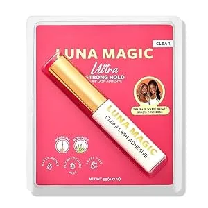 LUNA MAGIC Ultra Strong Hold Strip Lash Adhesive with Aloe Clear Water-Proof Latex-Free 0.17 oz - Clear Lash Adhesive