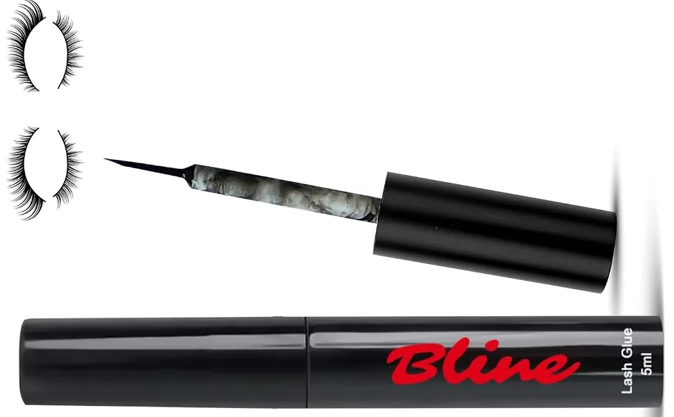 Bline Eyelash Glue Waterproof False Eyelash Adhesive Latex Free Glue Vegan Cruelty Free Black 5ml. - Product Packing