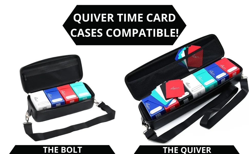Quiver Time 100+ Deck Blocks with 2 Dividers / Box - Set of 5 Boxes - White, Black, Blue, Red & Green White, Black, Blue, Red & Green 100+ - card deck boxes box black green mana mtg holder pokemon sleeves standard size magic deckboxes tcg