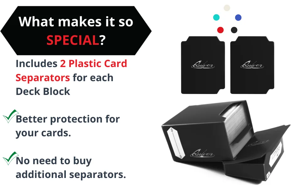 Quiver Time 100+ Deck Blocks with 2 Dividers / Box - Set of 5 Boxes - White, Black, Blue, Red & Green White, Black, Blue, Red & Green 100+ - magic card storage box magic the gathering magic the gathering accessories magic the gathering case