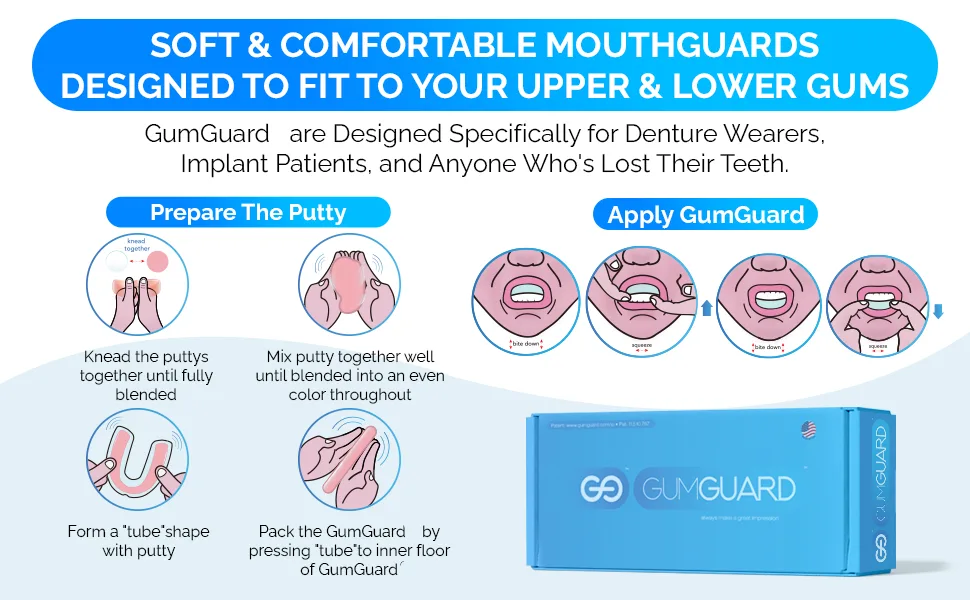 Denture Mouthguard Soft Customizable Fit for Upper & Lower Arches Relief for Grinding & Clenching - Ideal for Denture Wearers & Implant Patients Upper and Lower Clear Set 1 Original Upper & Lower Set Clear - product information 7