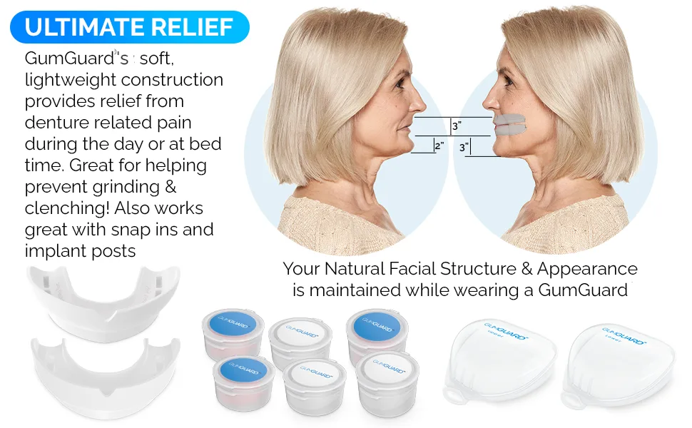 Denture Mouthguard Soft Customizable Fit for Upper & Lower Arches Relief for Grinding & Clenching - Ideal for Denture Wearers & Implant Patients Upper and Lower Clear Set 1 Original Upper & Lower Set Clear - tile 2
