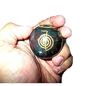 Jet Awesome Bloodstone Crystal Ball Sphere Genuine Original Authentic Usui Engraved 45 mm - 50 mm Gemstone Unique Rare - GEMSTONE