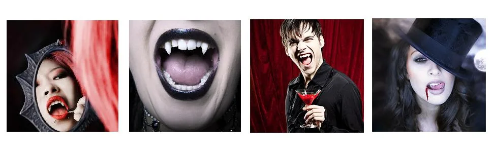 Secaden 3 Pairs Vampire Teeth Fangs Dentures Cosplay Props Halloween Props Party Favors - product information 6