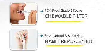 Quit Smoking Aid Oxygen Inhaler + Soft Tip Chewable Filter to Help Curb Cravings, Nicotine Free Non-Addictive Stop Smoking Support & Oral Fixation Relief (1 Pack, Cinnamon) - For QuitGO