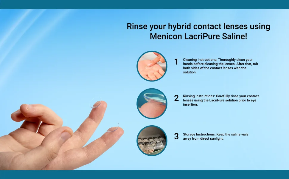 Menicon LacriPure Saline Contact Lens Solution for Lens Rinse & Insertion 98 Vials 5ml - LacriPure Rinsing & Insertion Saline