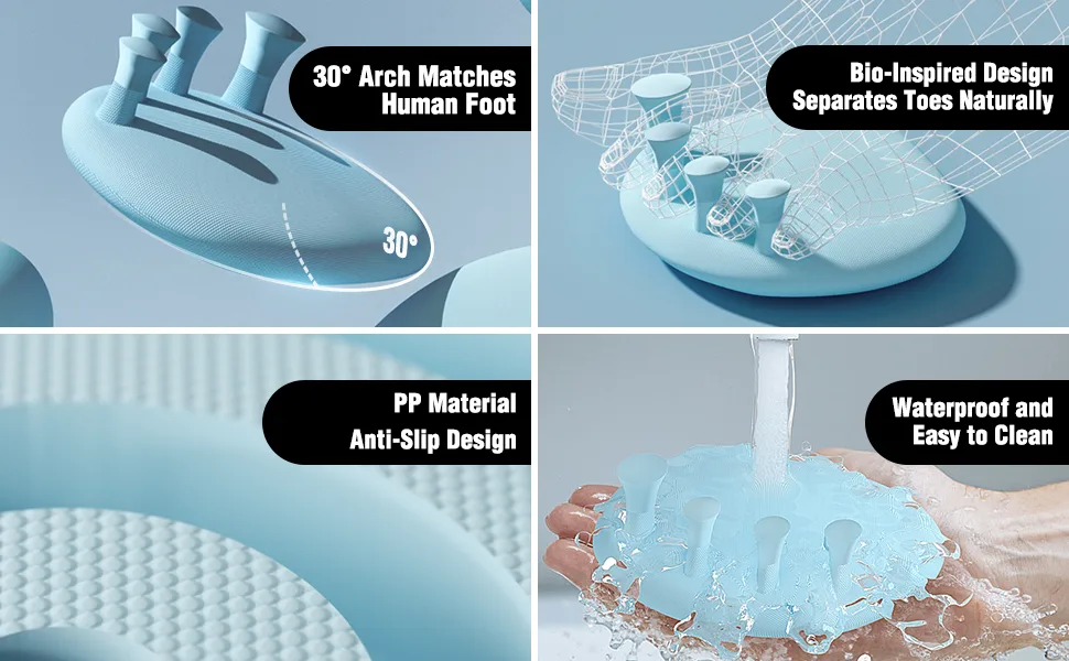 Tech Love Toe Separators Toe Spacers for Overlapping Toes Big Toes Women Men Correct Toes Bunion Corrector 1 Pair Bunion Pads (Blue) - plantar fasciitis relief