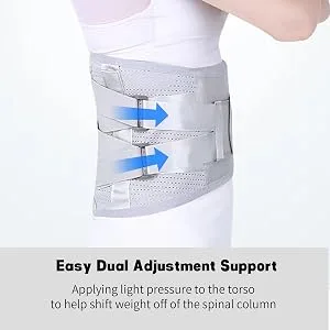 Back Brace Support for Lower Back Pain Relief from Back Pain Lower Back Brace Herniated Disc Sciatica Breathable Back Support Belt for Men and Women Lightweight Lumbar Support for Dairly Activity Medium - Back Brace with 5 Metal Stays