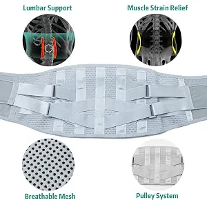 Back Brace Support for Lower Back Pain Relief from Back Pain Lower Back Brace Herniated Disc Sciatica Breathable Back Support Belt for Men and Women Lightweight Lumbar Support for Dairly Activity Medium - Back Brace with 5 Metal Stays