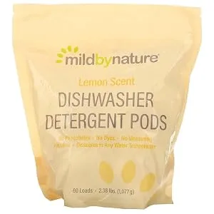 Mild By Nature Automatic Dishwashing Detergent Pods Lemon 60 Loads 36.48 oz (1 077 g) - Automatic Dishwashing Detergent Pods