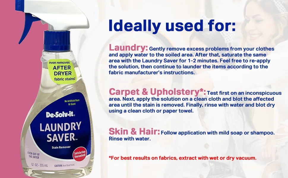 Orange-Sol De-Solv-It Laundry Saver Odor & Stain Remover for Laundry Safe on Hair & Skin 32-Ounce - Laundry Saver carpet cleaner