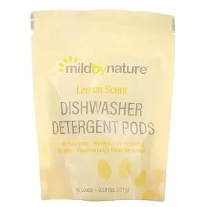 Automatic Dishwashing Detergent Pods Lemon Scent 10 Loads 0.39 lbs 6.24 oz (177 g) Mild By Nature - Automatic Dishwashing Detergent Pods