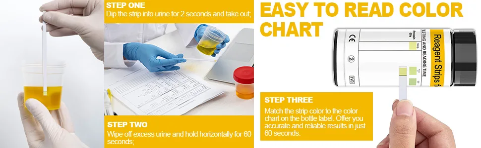 100ct Protein Urine Test Strips Kit - Easy to Use for Quick & Accurate Results at Home Urine Protein Test Strips Easy to Read Results | 100 Strips - How to Use