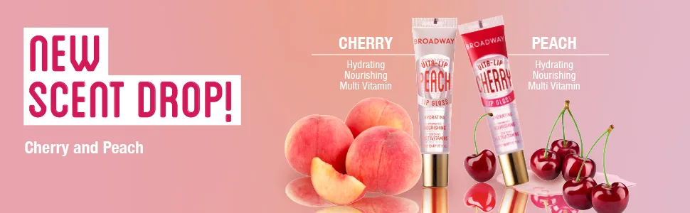 Ruby Kisses Broadway Lip Gloss Vita-Lip Clear Lip Gloss Moisturizing Soothing Super Glossy with Vitamin Oil (Cherry) - BCLG