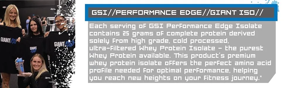 Giant Edge Series 100% Whey Protein Isolate - 25g Pure Whey Isolate - Zero Sugar Zero Fat - 5 Grams BCAA's Chocolate 5 Pound Chocolate 5 Pound - GIANT PERFORMANCE EDGE ISOALTE WHEY PROTEIN POWDER