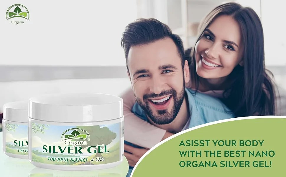 Organa Colloidal Silver Gel - 100 PPM - Colloidal Silver Gel (4oz) - Organa Silver Gel - First Aid Silver Gel; Best Silver Gel; NANO SIZED SILVER Silver Gel