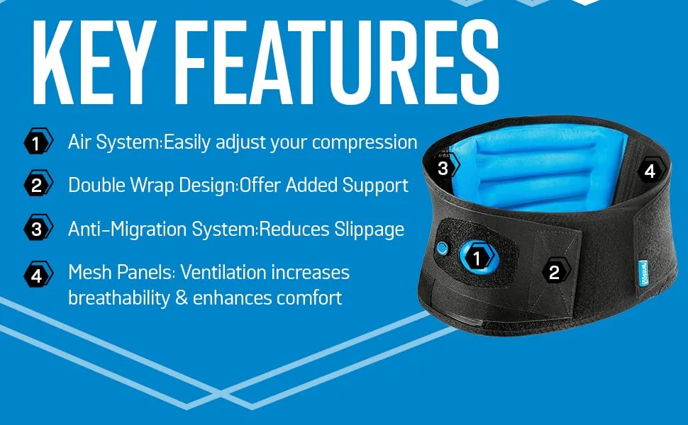  ssur Formfit Back Support Air - Advanced Lumbar Brace for Pain Relief Posture Correction and Spinal Health with Air Cushion Comfort (Medium) - Ossur Key features