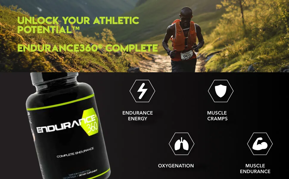 Complete with Electrolytes Creatine and Beta Alanine - Fast Legs & Stamina Leg Cramp Prevention Oxygen Delivery with Rhodiola Muscle Recovery VO2 Max Boost Lactic Acid Buffer - endurance energy, leg cramps, VO2 Max