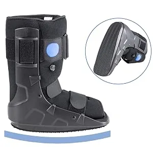 Walking Boot Short Air Walker Fracture Boot Support for Broken Foot Sprained Ankle Fracture Recovery fits Left or Right Foot Black Medium - short fracture boot