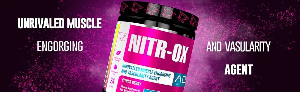 Project AD Nitr-Ox Nitric Oxide Supplement Huge Muscle Pumps Increased Vascularity & Energy - Extra Strength Pre Workout N.O. Booster (Crimson Cooler) - Nitr-Ox Unrivaled Muscle Vascularity