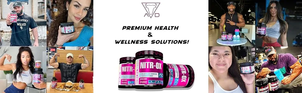 Project AD Nitr-Ox Nitric Oxide Supplement Huge Muscle Pumps Increased Vascularity & Energy - Extra Strength Pre Workout N.O. Booster (Crimson Cooler) - Social Proof Nitr-Ox