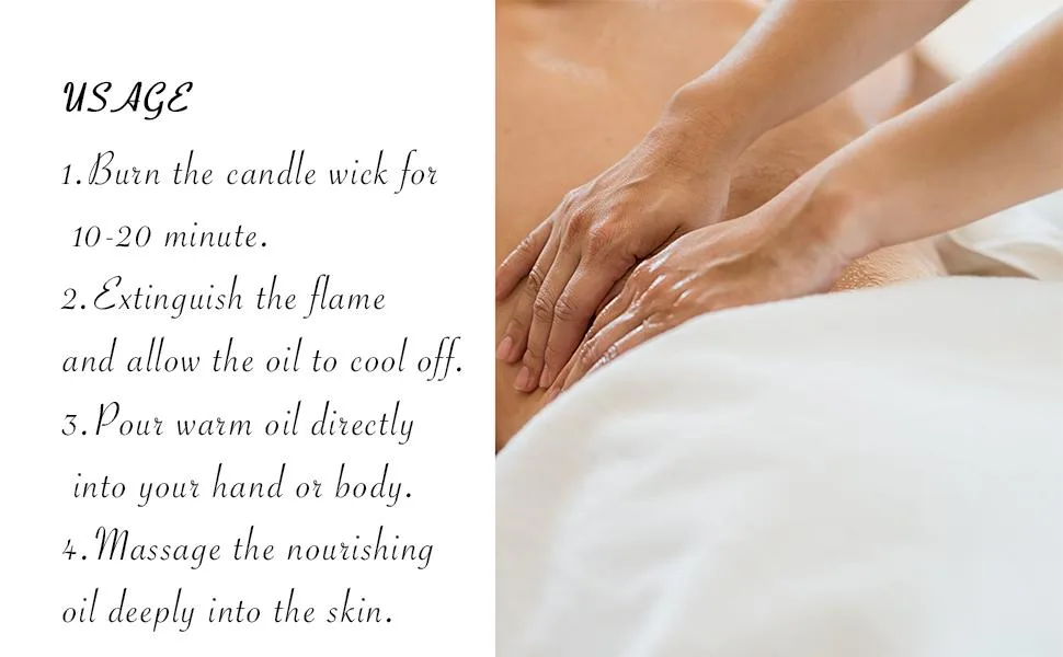B & G Massage Candle - 6.5Oz Aromatherapy Scented Candle Moisturizing Luxurious Intimacy Relaxing Essential Oil Body Massage Candle for Home Spa - Jasmine - Aromatherapy Candle