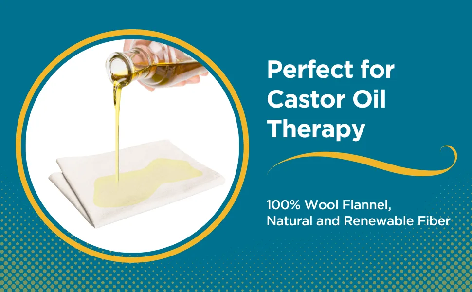 Extra Large 100% Natural Unbleached Extra Thick Wool Flannel - Perfect for Castor Oil Therapy