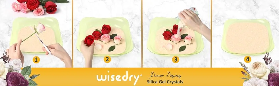 wisedry Silica Gel Flower Drying Crystals - 5 LBS Color Indicating Reusable - silica gel