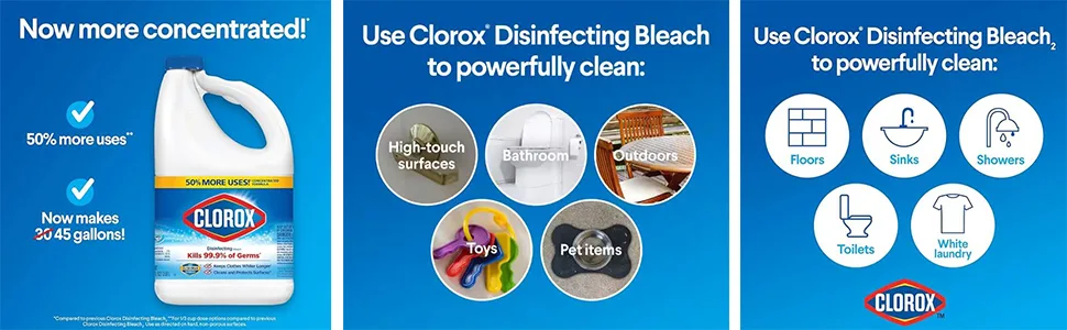 Towel + Disinfecting Bleach 121oz | Effective Bleach Cleaner Concentrate for Home - Bulk Refill for Laundry Linens Floors Bathroom Tile - laundry linen towels sheets white underwear clothes cloth wash hp energy scrub whiten soak