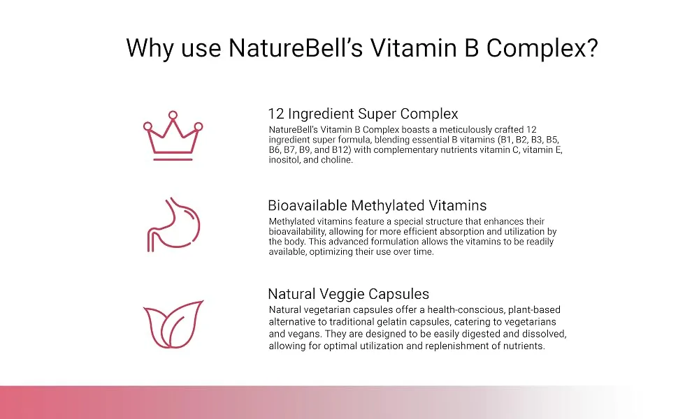 Vitamin B Complex for Women 240 Veggie Capsules | Methylated Multivitamin B Complex | B12 Folate Biotin & More with Natural Vitamin C E Choline & Inositol Immune Energy & Prenatal Support - product information 3