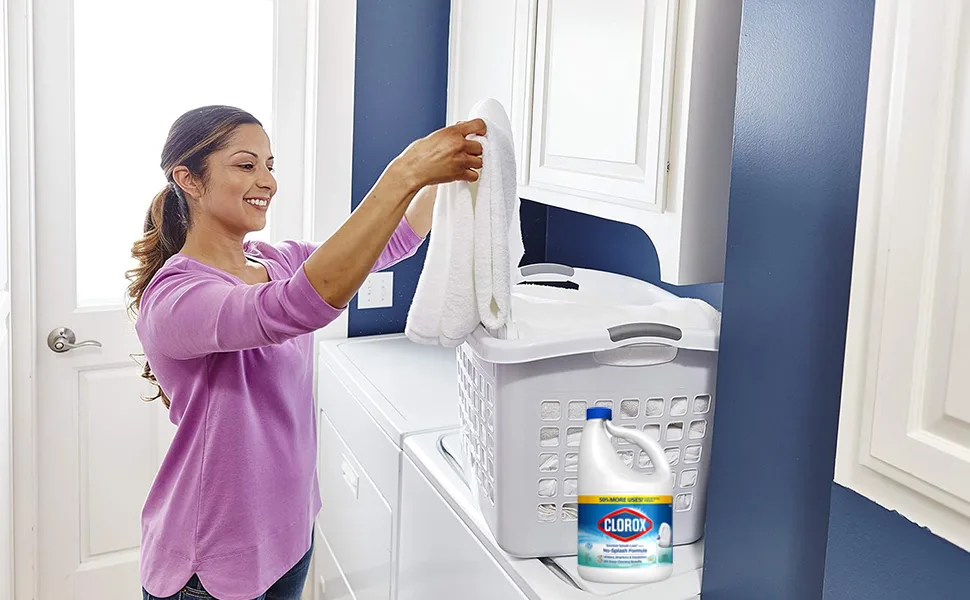 Splash-Less Clean Linen Bleach Cleaner 117oz | Scented Cleaning Bleach + Daley Mint Towel - Bulk Refill for Laundry Linens Tile Floor Bath - laundry linen towels sheets white underwear clothes cloth wash hp energy scrub whiten soak