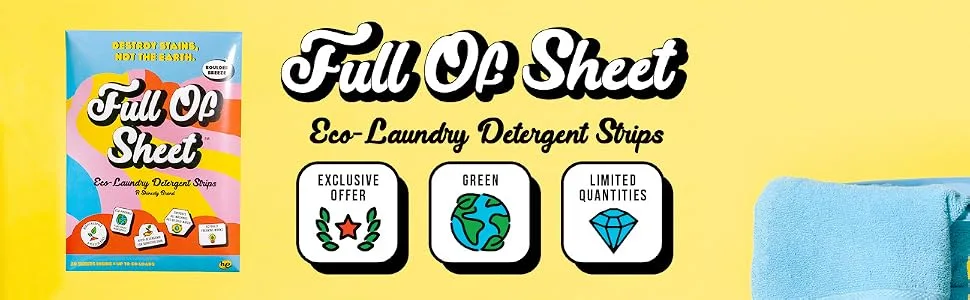 Shinesty Full of Sheet Eco-Laundry Detergent Strips | Hypoallergenic & Plastic Free Laundry Strips (30 Sheets) Unscented - laundry