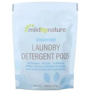 Mild By Nature Laundry Detergent Pods Unscented 10 Pods 6.3 oz (180 g) - Laundry Detergent Pods