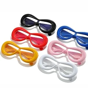 LJCZKA Oversized Thick Blue Light Glasses - Y2K Oval Anti Eyestrain Computer Glasses Clear Frame Eyeglasses Party Eyewear Pink - Blue Light Glasses