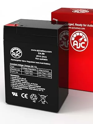 AJC Battery Compatible with Interstate SEC0905 SLA 6V 4.5Ah Emergency Light Battery - AJC SLA AGM Battery