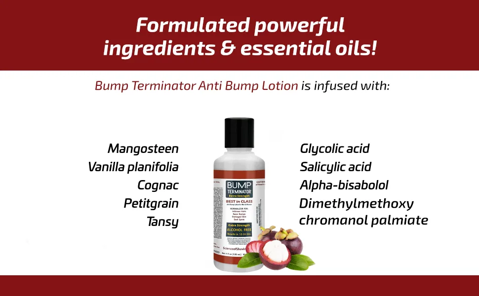 BREEJ Bump Terminator Alcohol-Free Bumps Lotion Razor Bump Treatment for Men & Women (4 Fluid Ounces) - bump stop after shave
