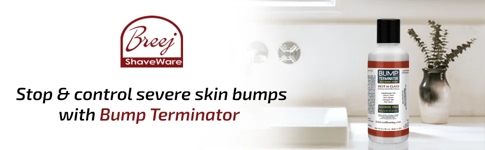 BREEJ Bump Terminator Alcohol-Free Bumps Lotion Razor Bump Treatment for Men & Women (4 Fluid Ounces) - ingrown hair removal