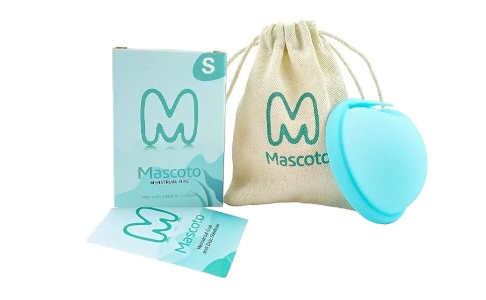 Mascoto New Generation Menstrual Discs with Loop Flat-fit Cup Reusable Medical-Grade Silicone Ultra Comfortable Tampon & Pad Alternative Mess-Free Period Intercourse (Small) Small Blue - new best menstrual disc