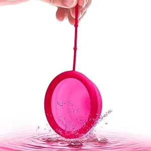 TM New Generation Menstrual disc with Silicone String Flat-fit Cup Medical-Grade Silicone Reusable Petal Thin and Ultra Comfortable (Size L) - New life style