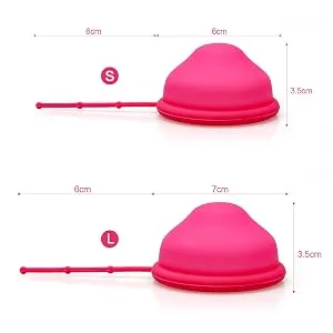 TM New Generation Menstrual disc with Silicone String Flat-fit Cup Medical-Grade Silicone Reusable Petal Thin and Ultra Comfortable (Size S) - Menstrual Cup with string