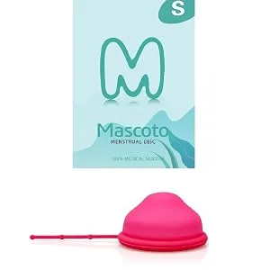 TM New Generation Menstrual disc with Silicone String Flat-fit Cup Medical-Grade Silicone Reusable Petal Thin and Ultra Comfortable (Size S) - Menstrual disc with string