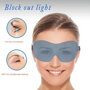 Contoured Sleep Mask - Adjustable Strap with Buckle Lock for Comfortable Light Blocking - Includes Travel Pouch - Blue - Sleep eye mask drift to sleep